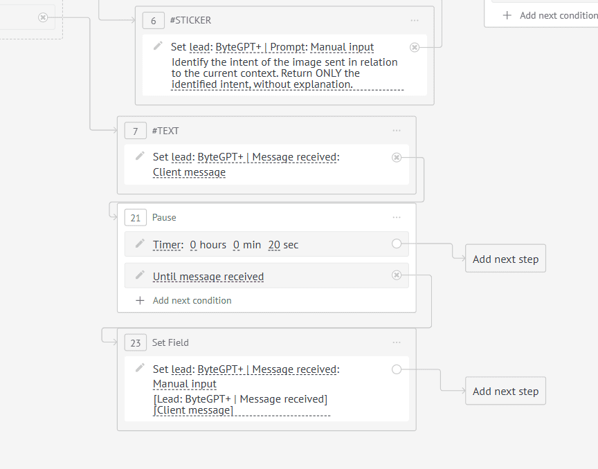 Etapas do salesbot 2