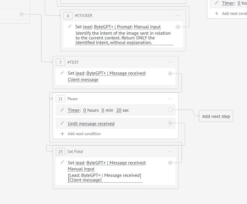 Etapas do salesbot 3