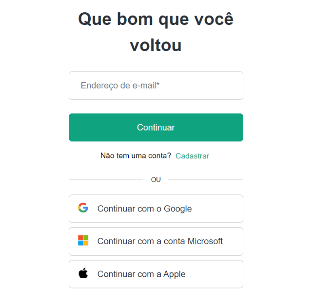 Página de login do site da OpenAI