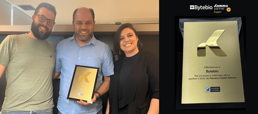 Equipe Bytebio com o certificado de Parceiro Expert Kommo