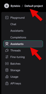 Assistants and Project name