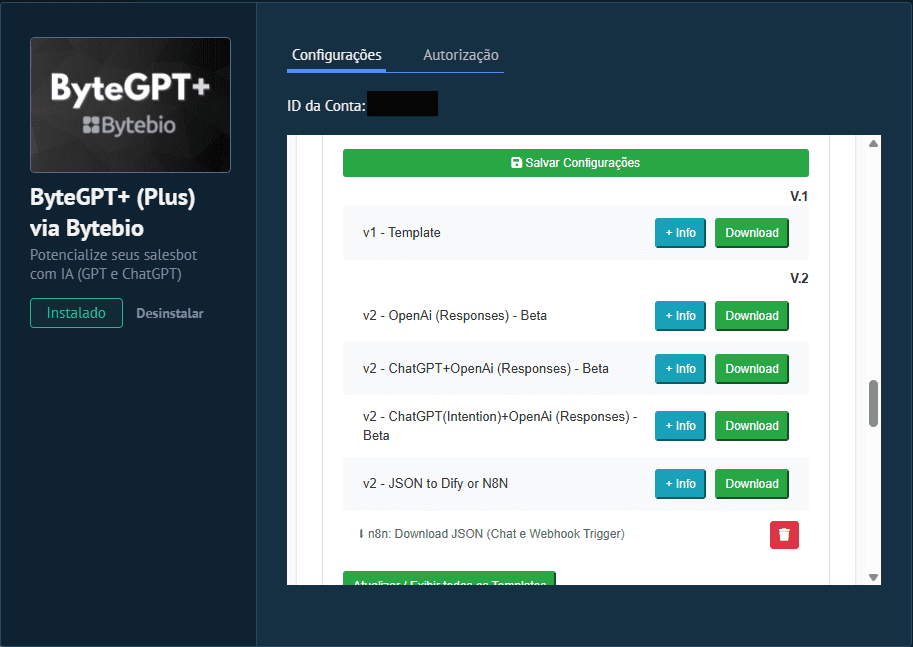 Templates do ByteGPT